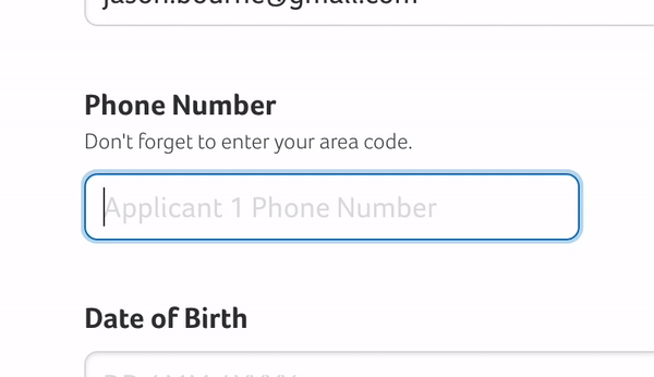 A GIF showing phone number formatting as you type