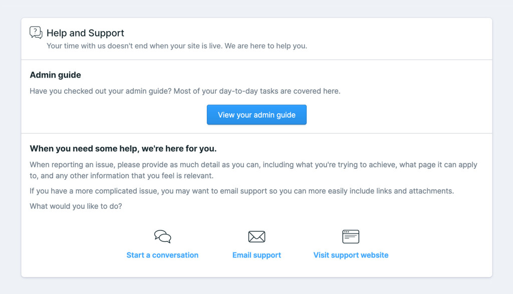 A preview of the Supportamic control panel widget