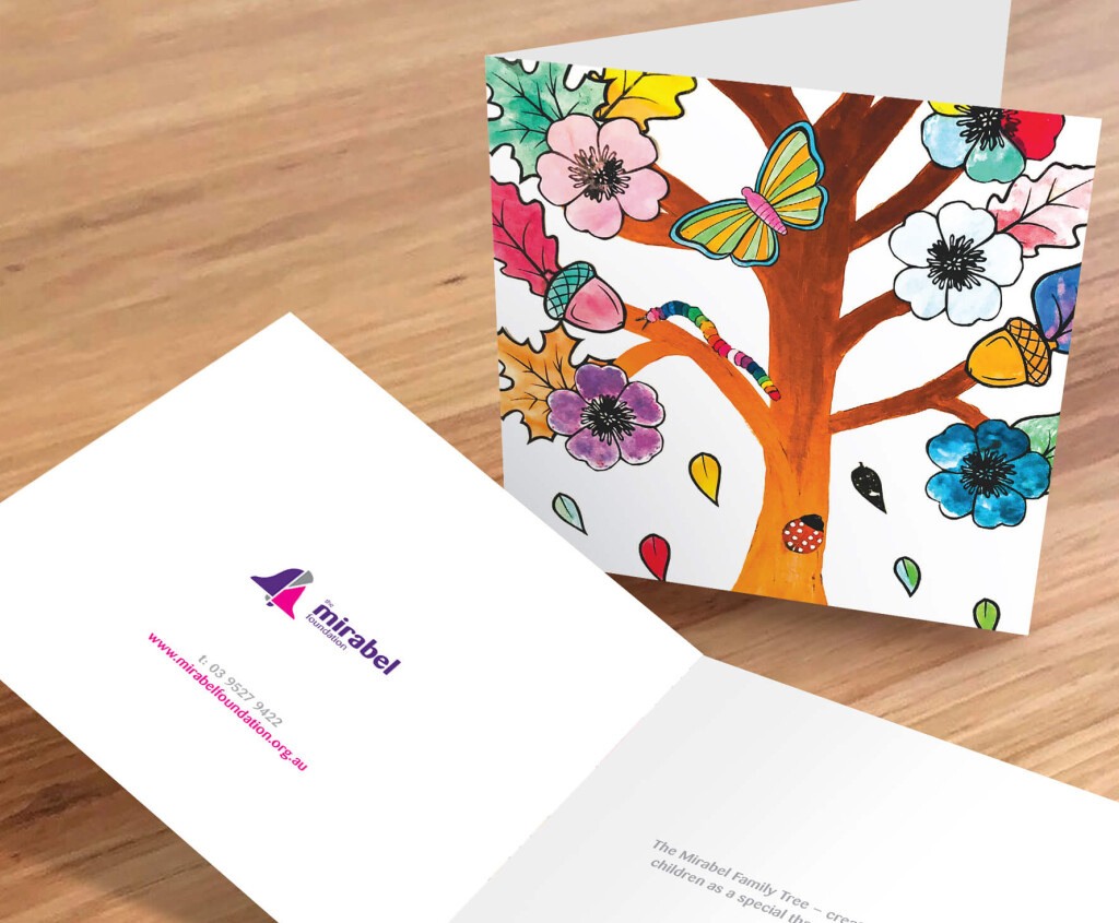 A range of greeting cards for The Mirabel Foundation