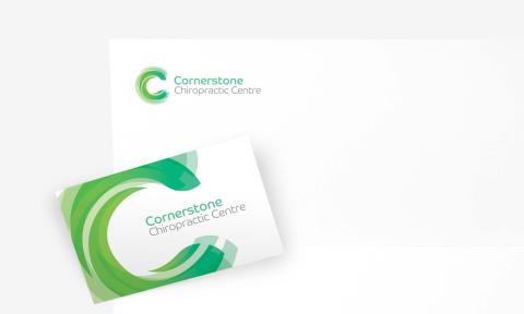 Business card and formal stationery for Cornerstone Chiropractic Centre