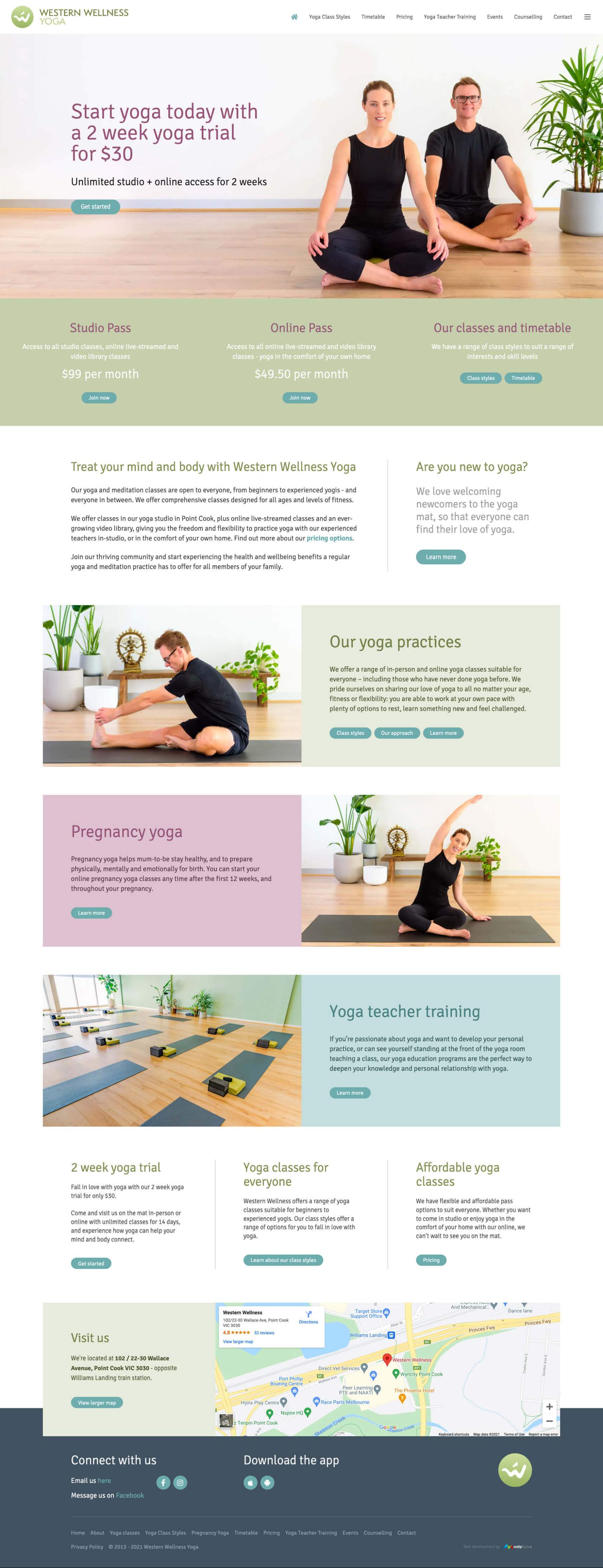Western Wellness Yoga home page